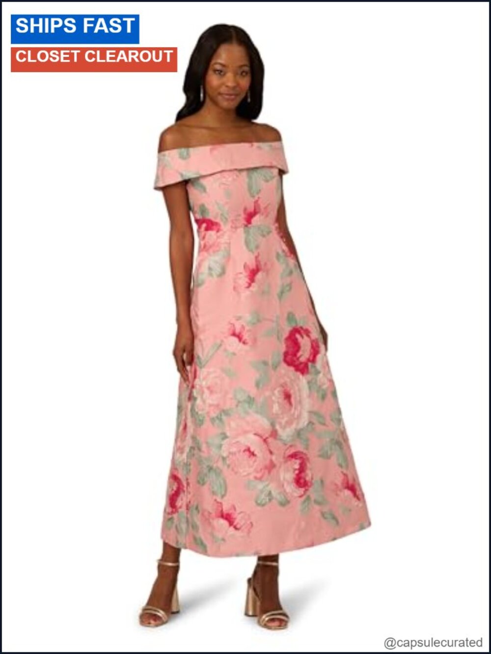 Off Shoulder Jacquard Fit and Flare Dress Polyester Cocktail